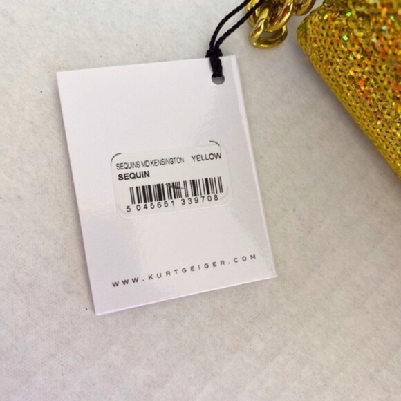 NEW Kurt Geiger Sequins Medium Kensington Bag Yellow - Picture 14 of 15